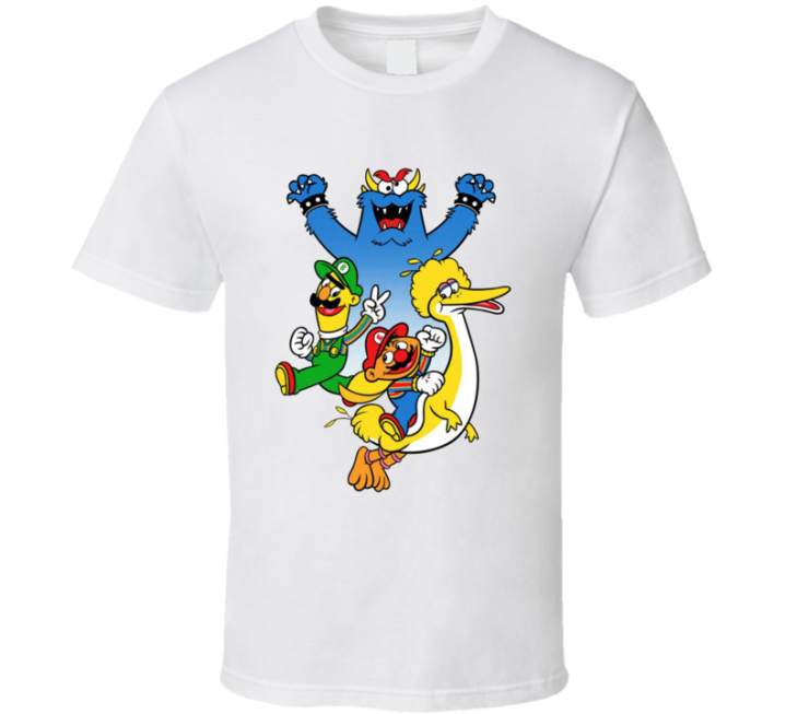 Sesame Street Mario Bros Parody T Shirt