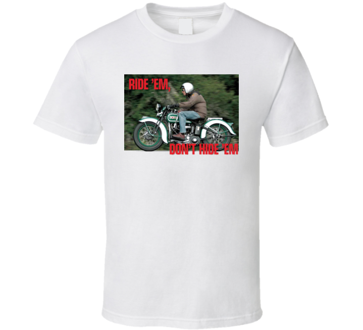 Ride Emm' Don't Hide Em' Motorcycle Vintage Classic T S