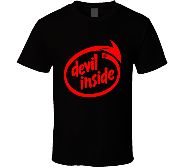 Intel Devil Inside Computer Halloween Parody T Shirt