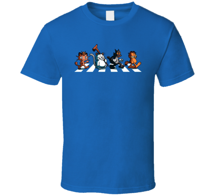 Abbey Road Cats Garfield Meowth Parody T Shirt