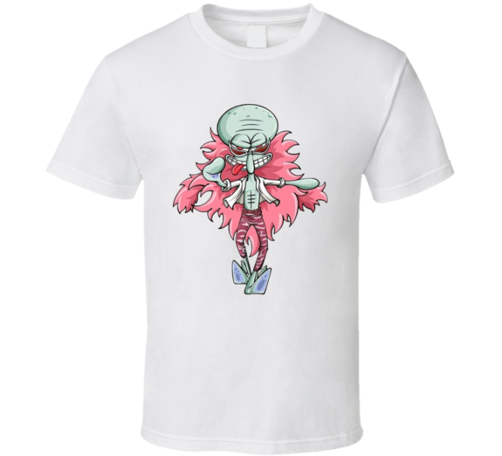 Squidflamingo Doflamingo Squidqard One Piece Spongebob Parody T Shirt