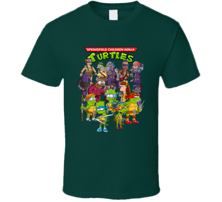 Springfield Children Ninja Turtles Simpsons Teenage Mutant Parody T Sh