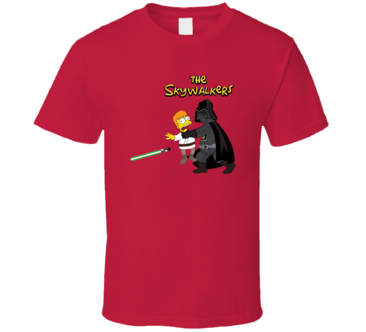 The Skywalkers Simpsons Star Wars Parody T Shirt