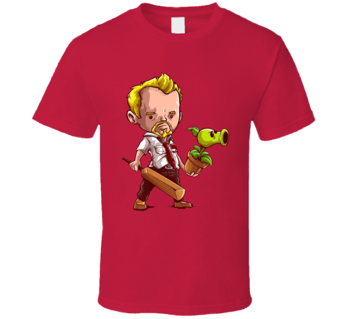 Shaun Of The Dead Plants Vs Zombies Parody T Shirt