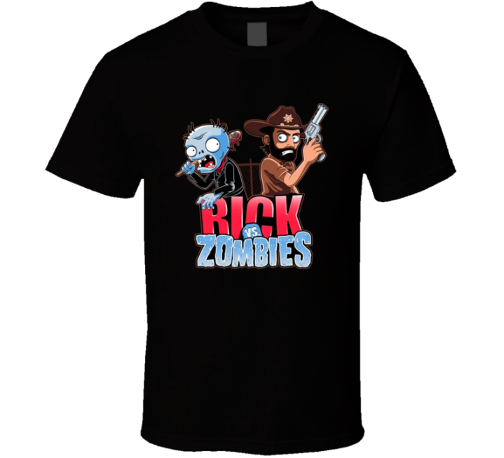 Rick Vs Zombies Walking Dead Plants Parody T Shirt