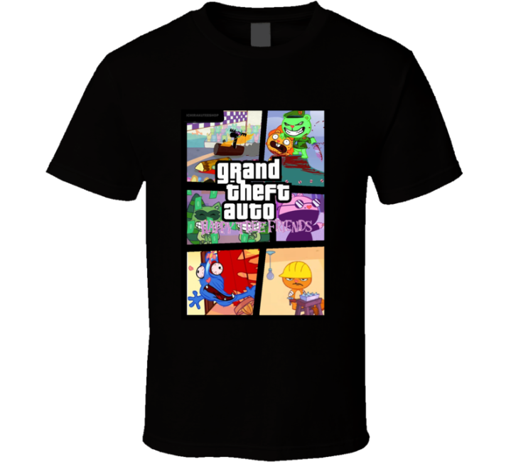 Grand Theft Auto Happy Tree Friends Parody T Shirt