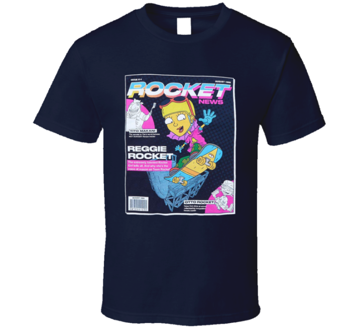 Reggie Rocket News Magazine Power Parody Cartoon T Shirt