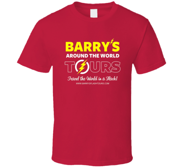 Barry's Around The World Tours The Flash Parody T Shirt