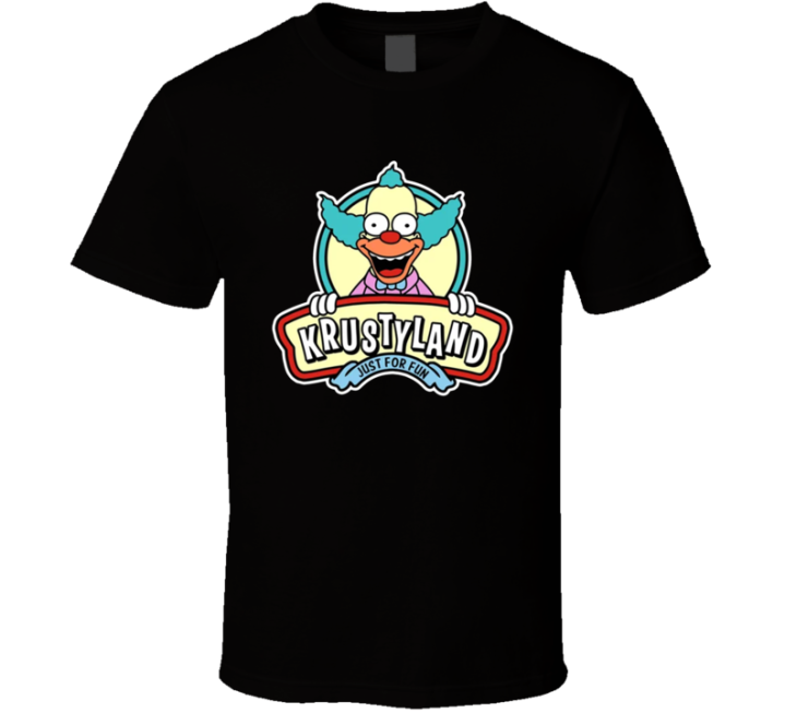 Krustyland Theme Park Just For Fun Krusty Clown Simpsons Parody T Shir