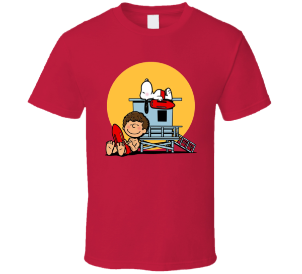 Baynuts Peanuts Snoopy Beach Lifeguard Parody T Shirt