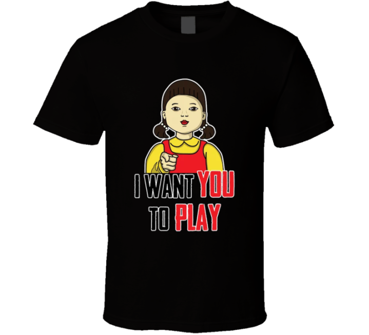 I Want You To Play Squidgame Halloween Parody T Shirt