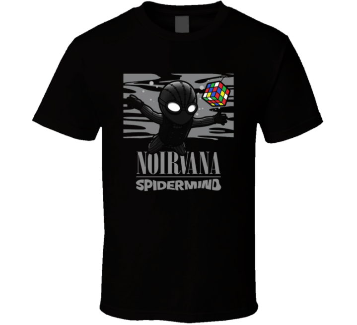 Noirvana Spidermind Nirvana Spiderman Parody T Shirt