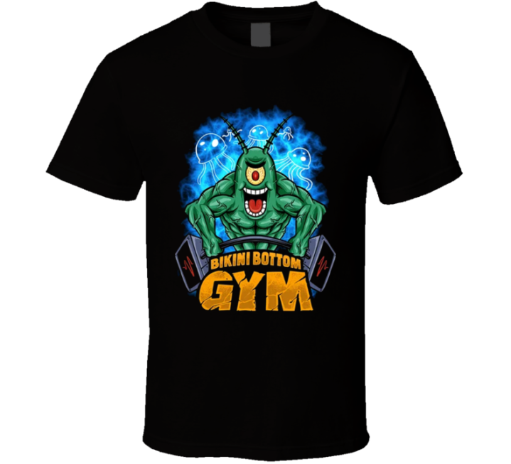 Bikini Bottom Gym Spongebob Plankton Parody T Shirt