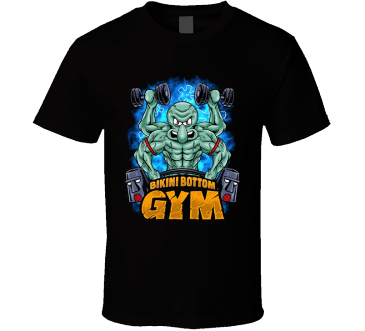 Bikini Bottom Gym Spongebob Squidward Parody T Shirt