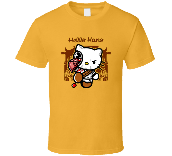 Hello Kano Kitty Mortal Kombat Parody T Shirt