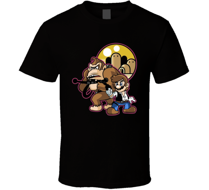 Mario Solo Donkey Han Kong Star Wars Parody T Shirt