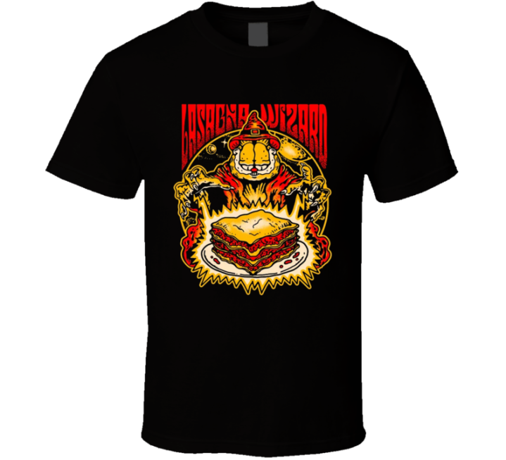 Lasagna Wizard Garfield Halloween Witch Parody T Shirt