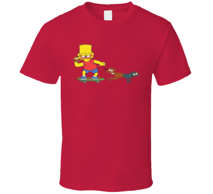 Garfield Bart Cat Dog Simpsons Parody T Shirt