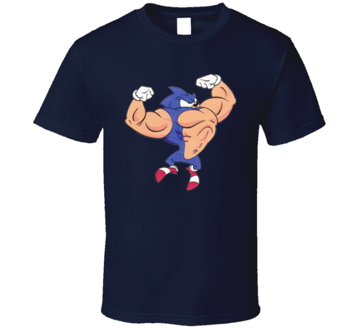 Buff Ripped Sonic Meme Gym Bodybuilding T Shirt