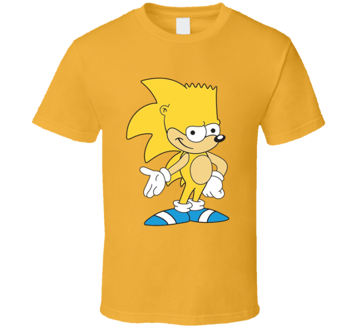 Bart Sonic The Hedgehog Simpsons Parody T Shirt