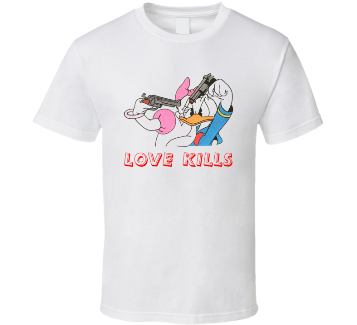 Love Kills Donald Duck Looney Tunes Valentines Christmas Gift T Shirt