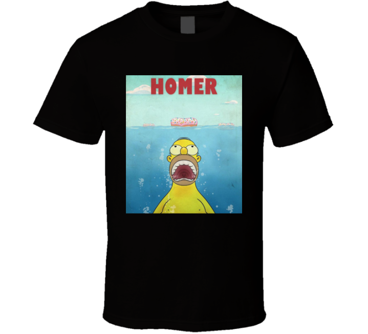 Homer Jaws Simpsons Parody T Shirt