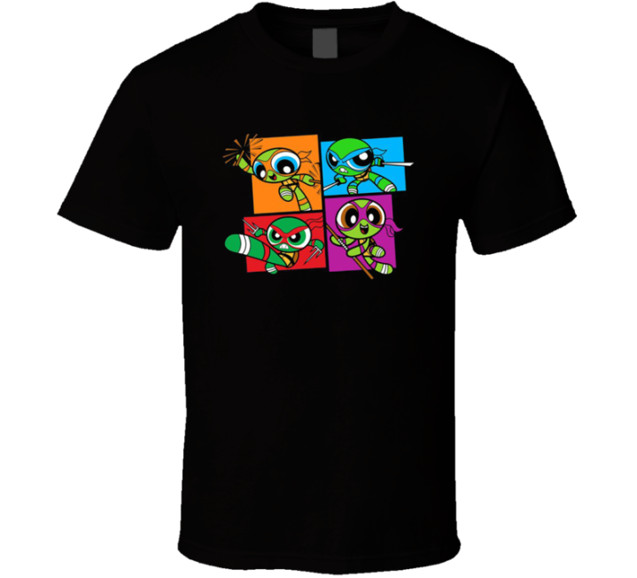 Teenage Mutant Ninja Power Puffs Turtle Girls Parody T Shirt