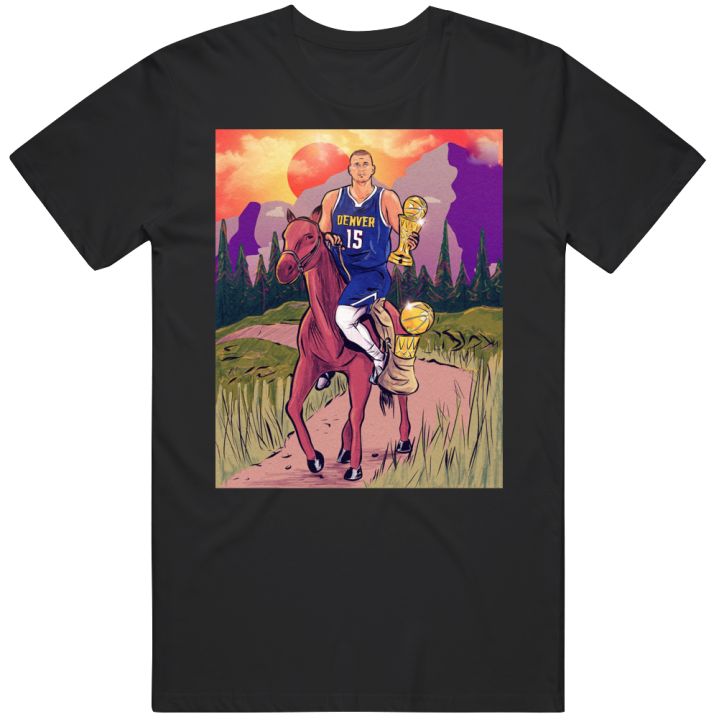 Nikola Jokic Denver Nuggets Mvp Nba Champion Riding Horse T Shirt