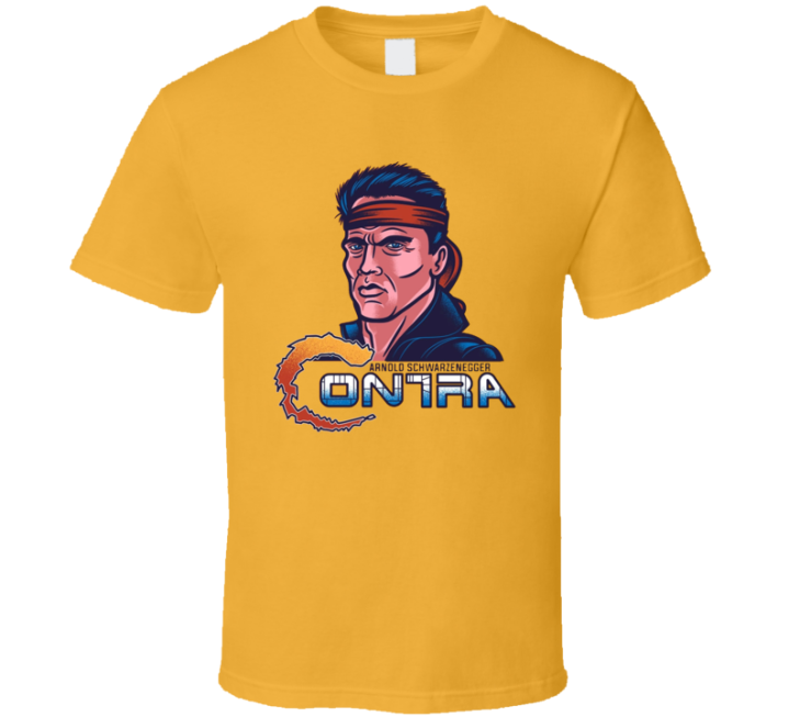 Contra Movie Arnold Schwarzenegger Parody Art T Shirt