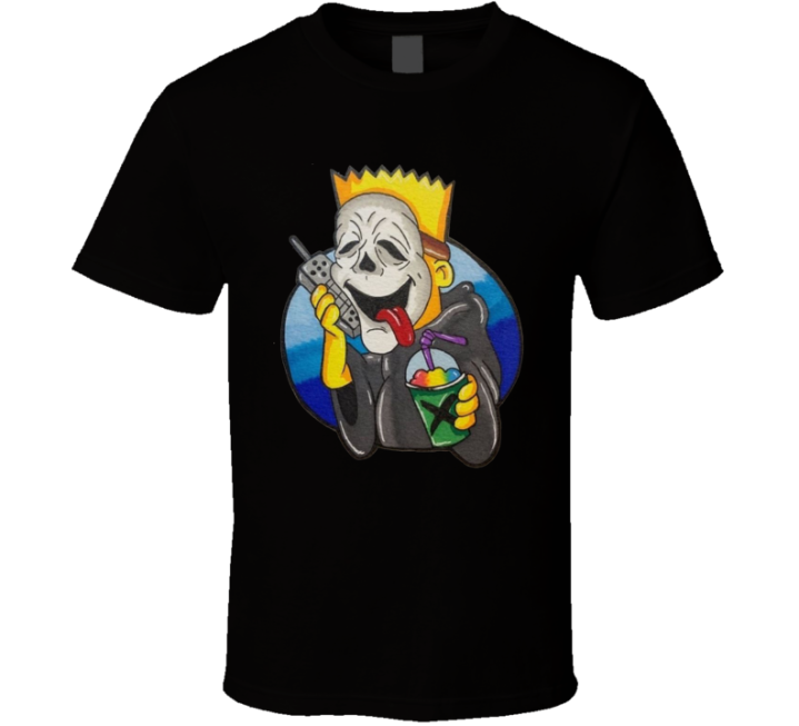 Wassap Bart Simpsons Scream Halloween Parody T Shirt