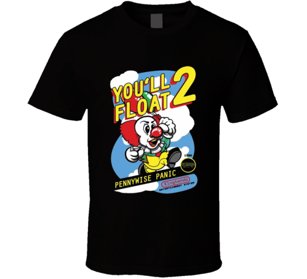 You'll Float 2 Pennywise It Clown Halloween Mario Parody T Shirt