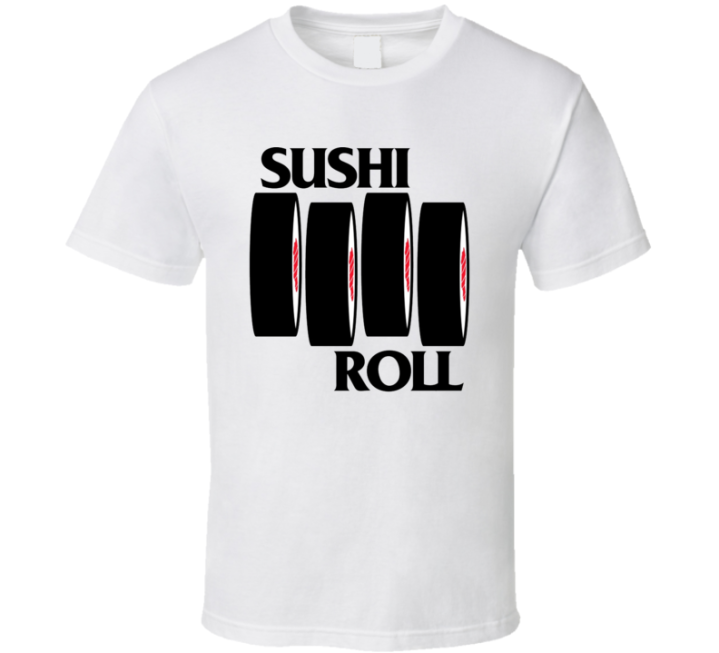 Sushi Roll Black Flag Parody T Shirt