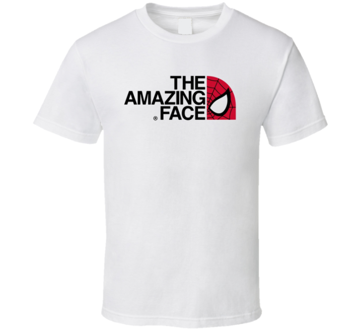 The Amazing Face Spiderman Northface Parody T Shirt