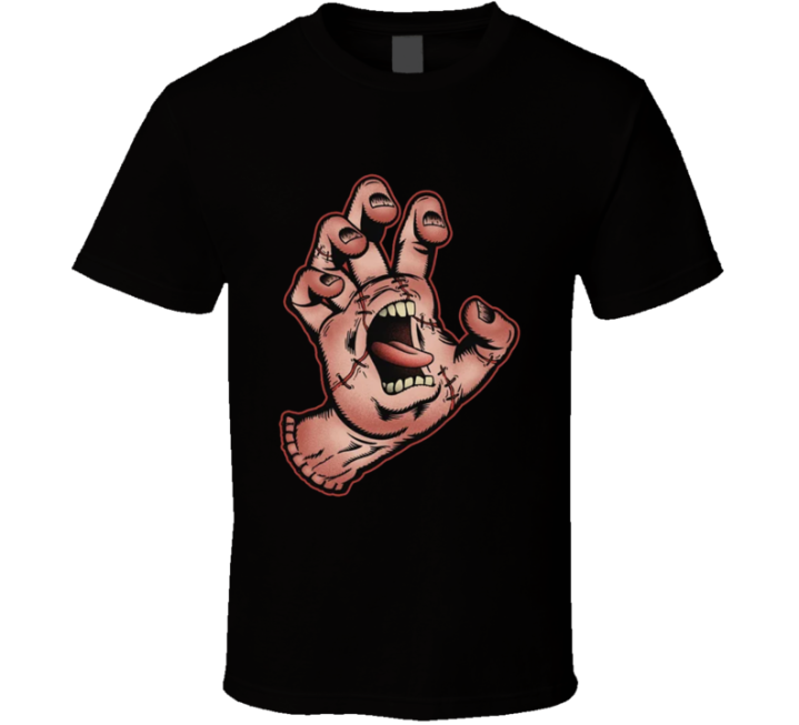 Screaming Hand Zombie Santa Cruz Halloween Parody T Shirt