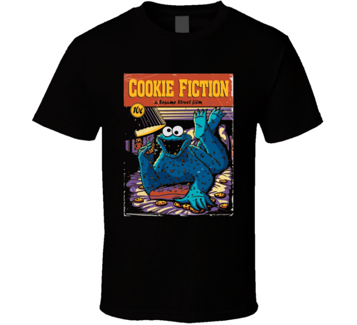 Cookie Fiction Pulp Fiction Cookie Monster Parody T Shirt