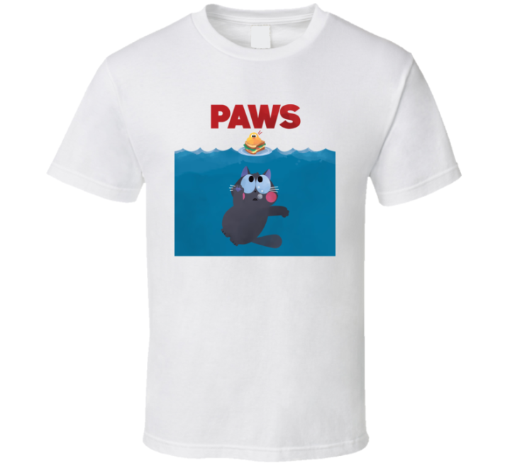 Paws British Shorthair Jaws Movie Parody T Shirt