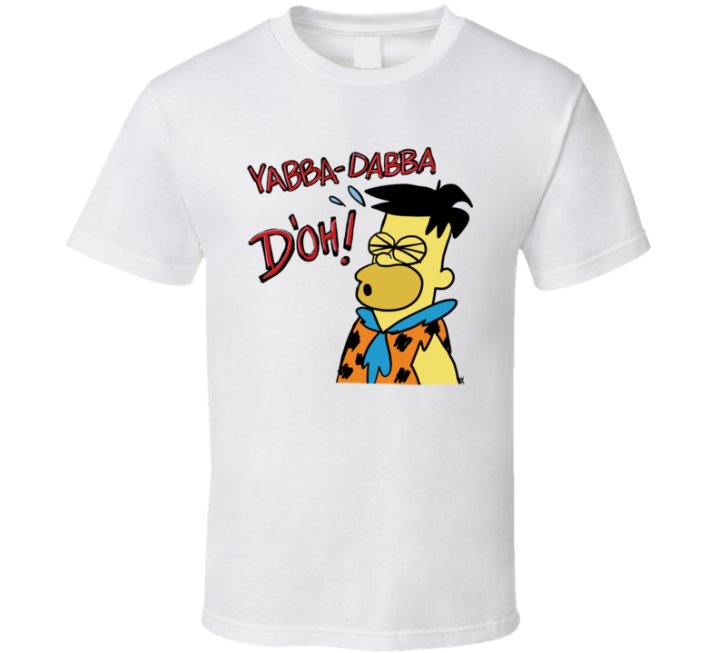 Yabba Dabba Doh Simpsons Flintstones Parody T Shirt