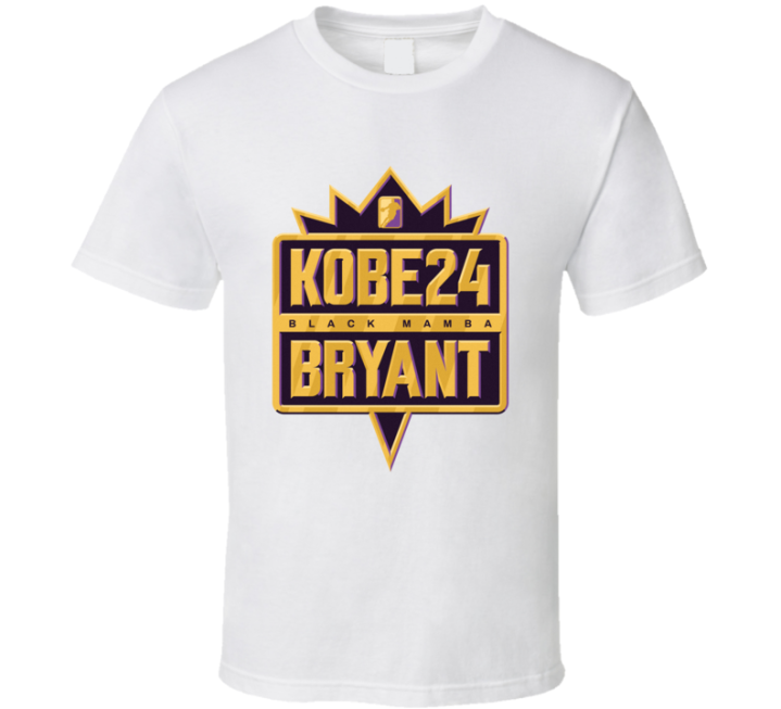 Kobe 24 Black Mamba Bryant Emblem Los Angeles Lakers Basketball T Shir